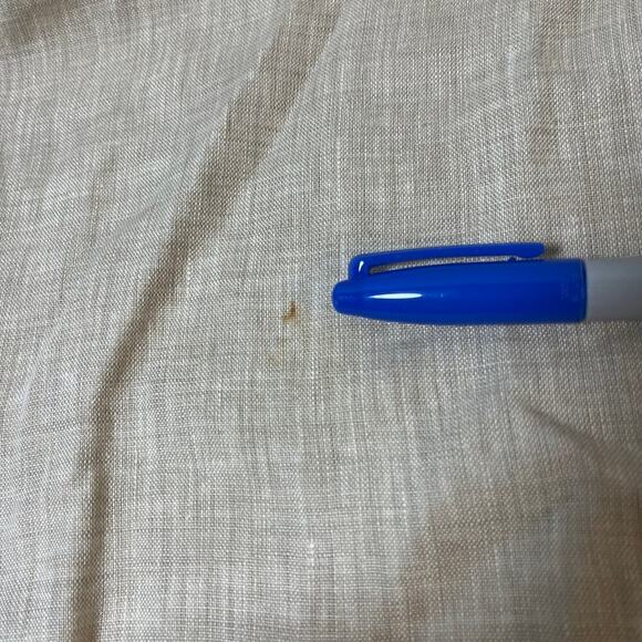 Liz Claiborne 100% Linen Blouse Button Up Top Beige Brown Medium Petite Collared - Picture 6 of 9